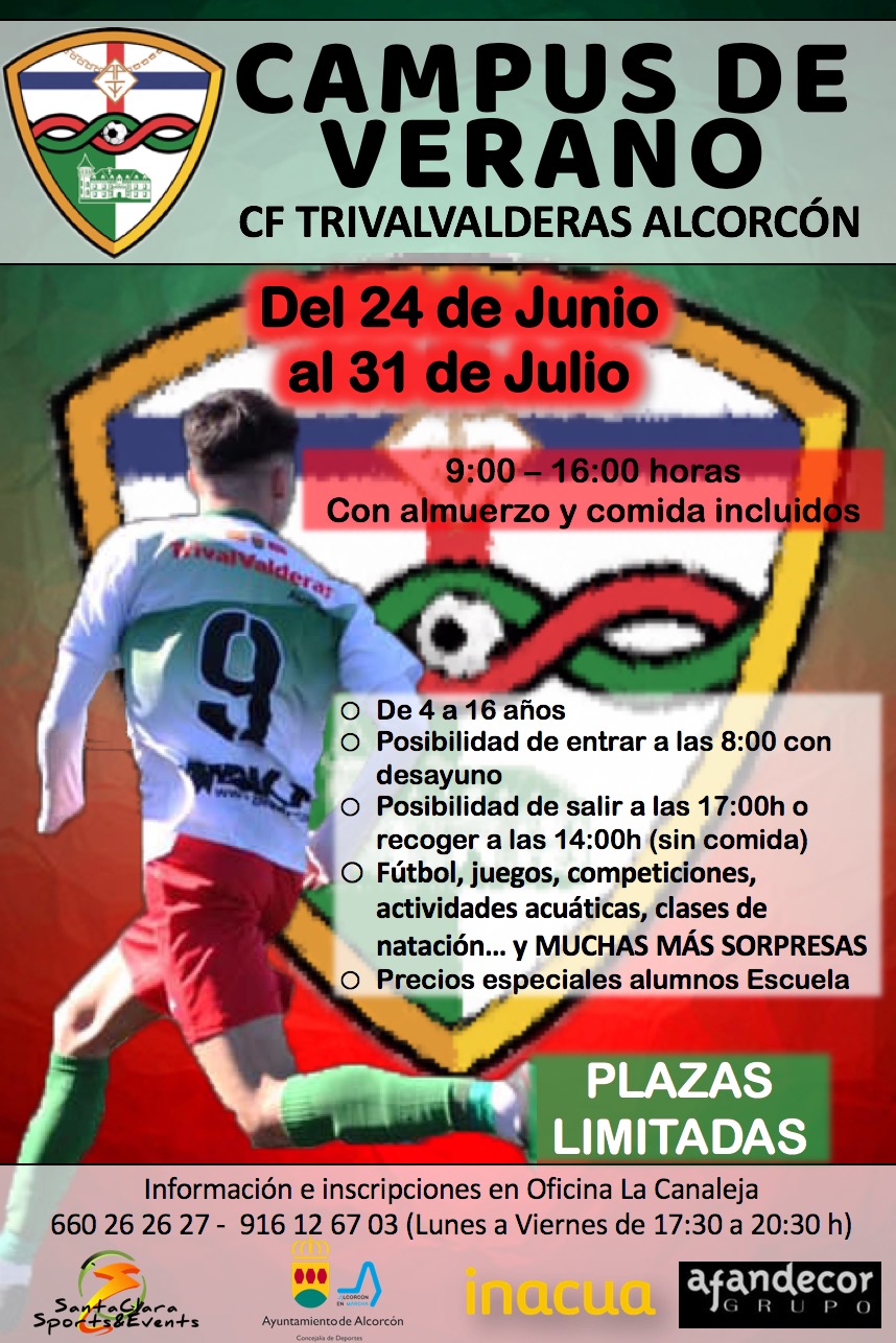 El Campus de Verano del CF TrivalValderas Alcorcón será del 24 de junio al 31 de julio